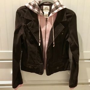 NOVI CORDUROY LONG SLEEVE HOODED ZIPUP JACKET SZ M